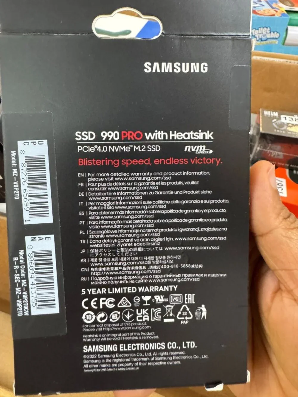 Samsung 990 Pro 2TB PCIe 4.0 NVMe M.2 SSD With Heatsink High-Speed Storage